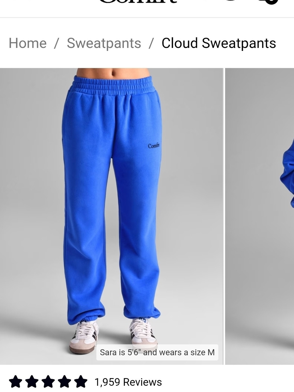 Comfrt Cloud Sweatpants in Cobalt Blue - XL